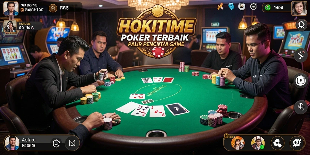 Tangkapan layar HOKITIME menampilkan suasana permainan poker yang dinamis dan menarik.