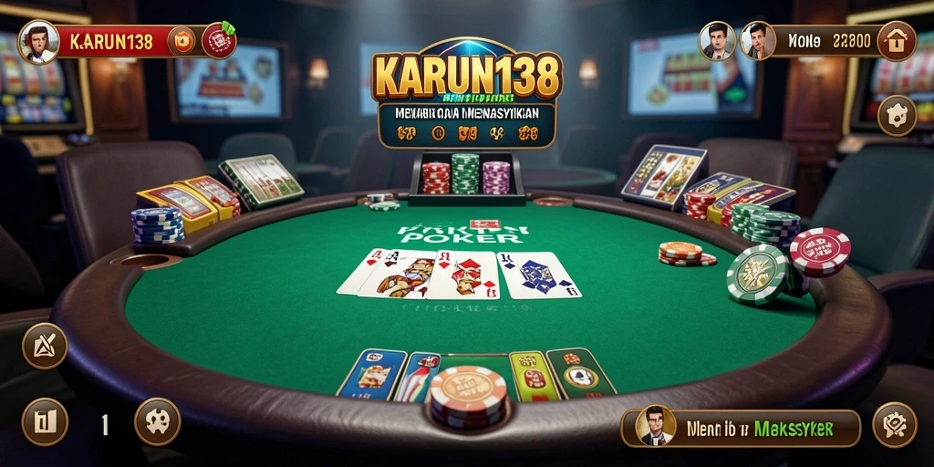 Tampilan menarik dari gameplay KARUN138 dengan suasana poker yang asli.