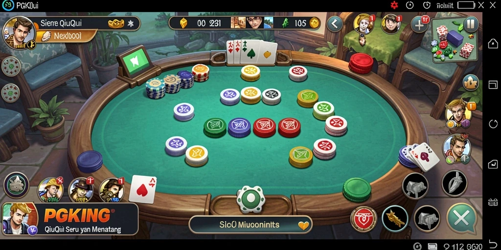 Screenshot PGKING menampilkan gameplay intens QiuQiu yang seru.