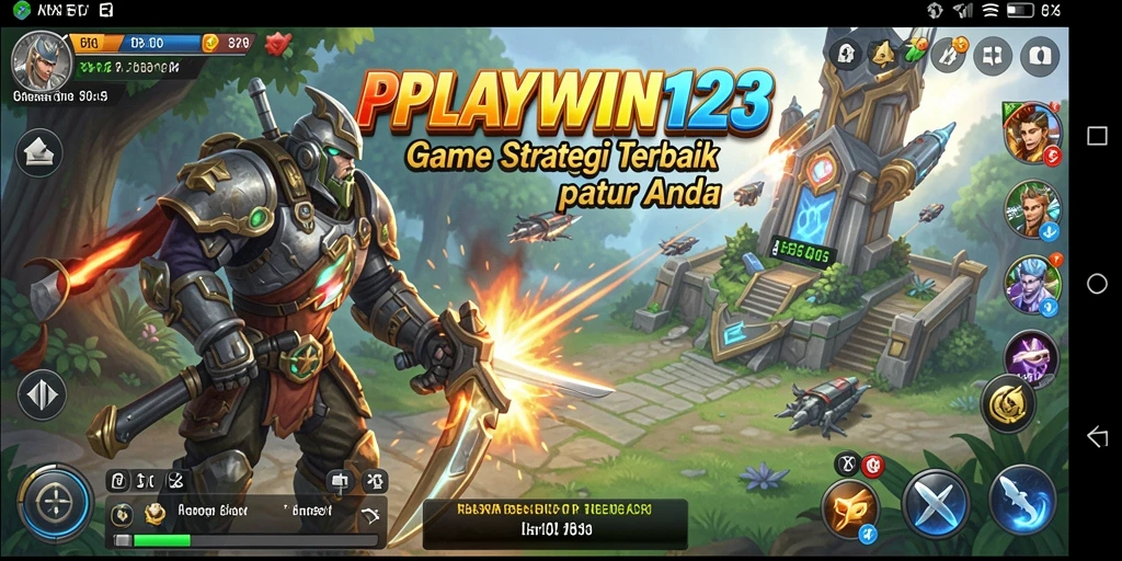 Screenshot gameplay seru dari PLAYWIN123 yang menunjukkan pertempuran strategis.