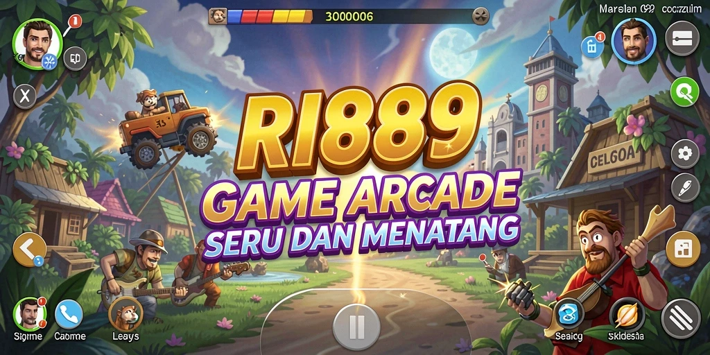 Tangkapan layar utama RI889 menunjukkan aksi permainan arcade yang mendebarkan.