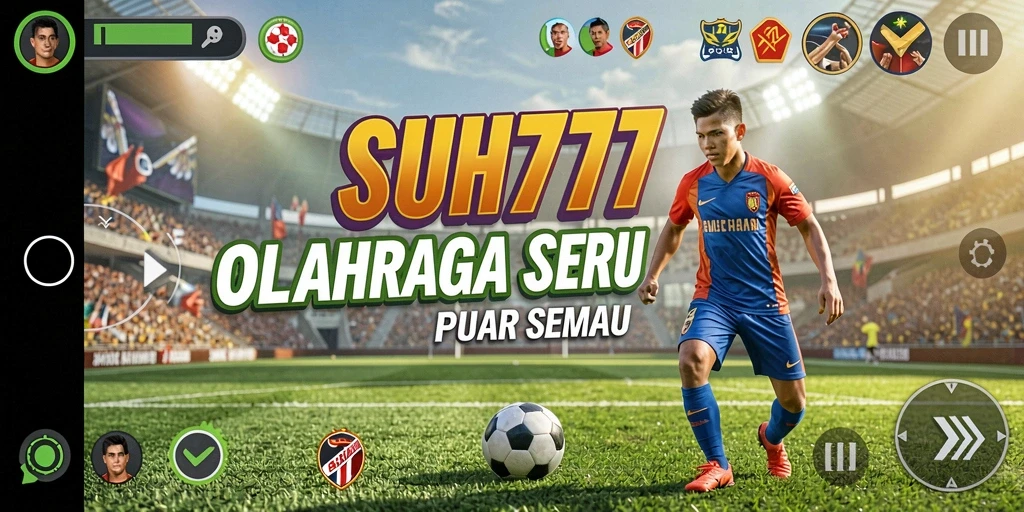 Tangkapan layar utama SUHU777 yang menunjukkan aksi gameplay olahraga.